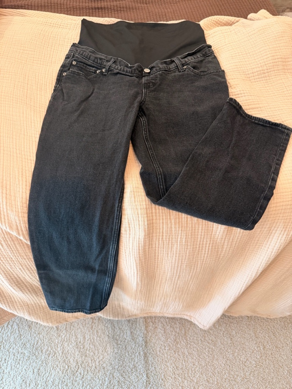 Abercrombie & Fitch Black Maternity Straight-Leg Jeans